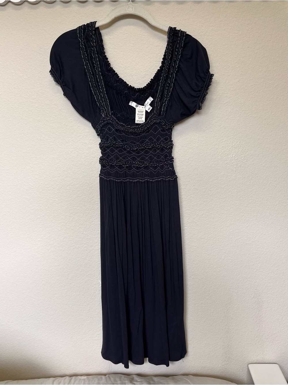 Navy blue Smocked Waist Dress